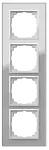 SENTIA ramka poczwórna szkło IP 20 - kolor srebrny