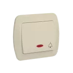 SIMON AKORD WMAL-491xxx-9012 Przycisk dzwonek z podświetleniem 10AX, 250V~, zaciski śrubowe; beż