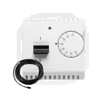 SIMON BASIC WMUR-011xxx-1011 Regulator temperatury z czujnikiem zewnętrznym, 16A, 230V~. Montaż gniazda na wkręty do puszki; biały