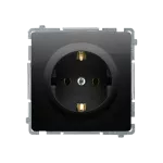 SIMON BASIC WMUW-02111x-Y011 Gniazdo wtyczkowe z uziemieniem Schuko (moduł) z przesłonami torów prądowych,16A, 250V~, zaciski śrubowe; czarny