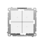 SIMON 55 WMDL-TEW4-111 Łącznik elektroniczny 4-krotny z funkcją przycisku lub łącznika czasowego, do sterownia niezależnie 4 obwodami, 230 V (moduł); Biały mat