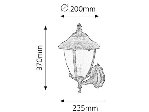 8477 Kinkiet górny Madrid E27/60W złoto anty. 230V, 50Hz