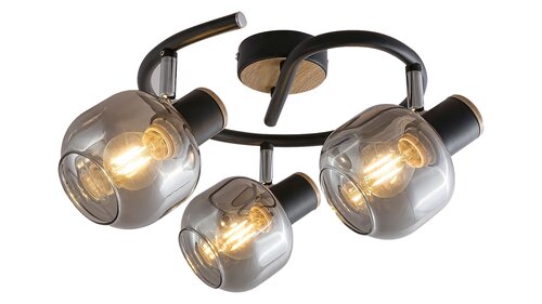 5399 Spot Salazar E14/ 3x max.40W czarny/dąb/szkło dymna 230V, 50Hz
