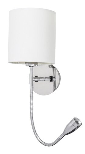 6529 Kinkiet Larkin E27/40W + Led 3W chrom, naturalny 230V, 50Hz