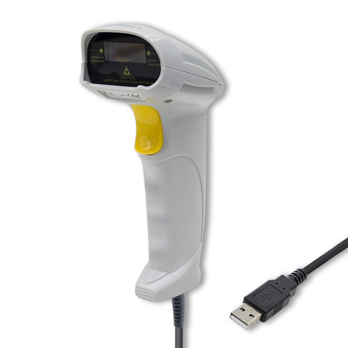 Qoltec Skaner czytnik kodów kreskowych 1D | EAN | USB | Biały