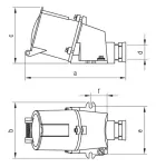 Gniazdo metalowe stałe 32A /500V 3p+z IP-44