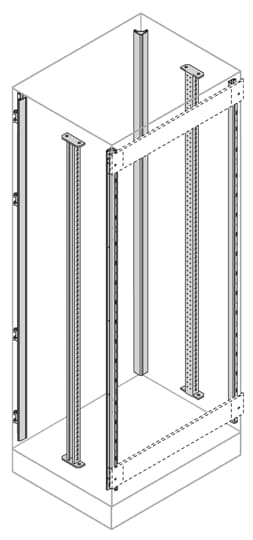 EM2202 Profile montażowe główne (EM2200) + dodatkowe do szafy z przedziałem kablowym H=2200mm