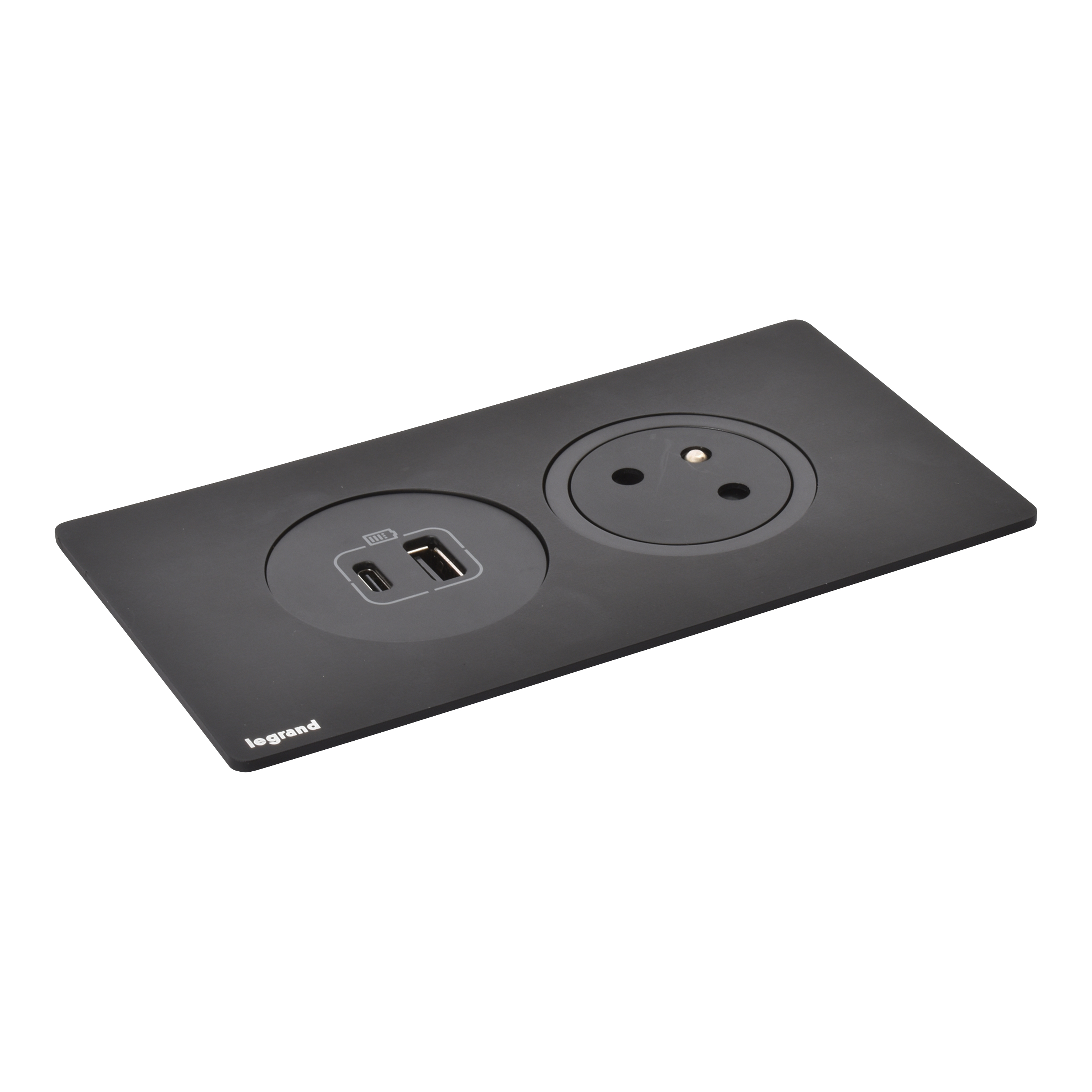 INCARA: DISQ'IN - 2P+Z / USB A+C - 2,0 M-CZARNY, Legrand