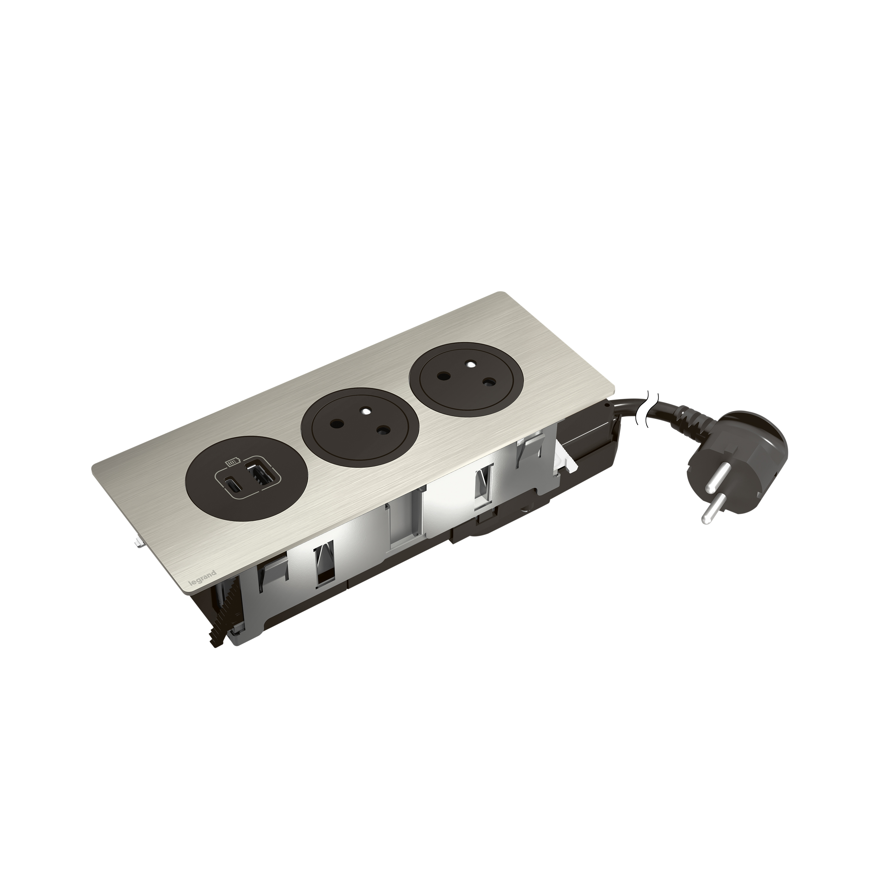 INCARA: DISQ'IN - 2X2P+Z / USB A+C - 2,0 M-CZARNY, Legrand