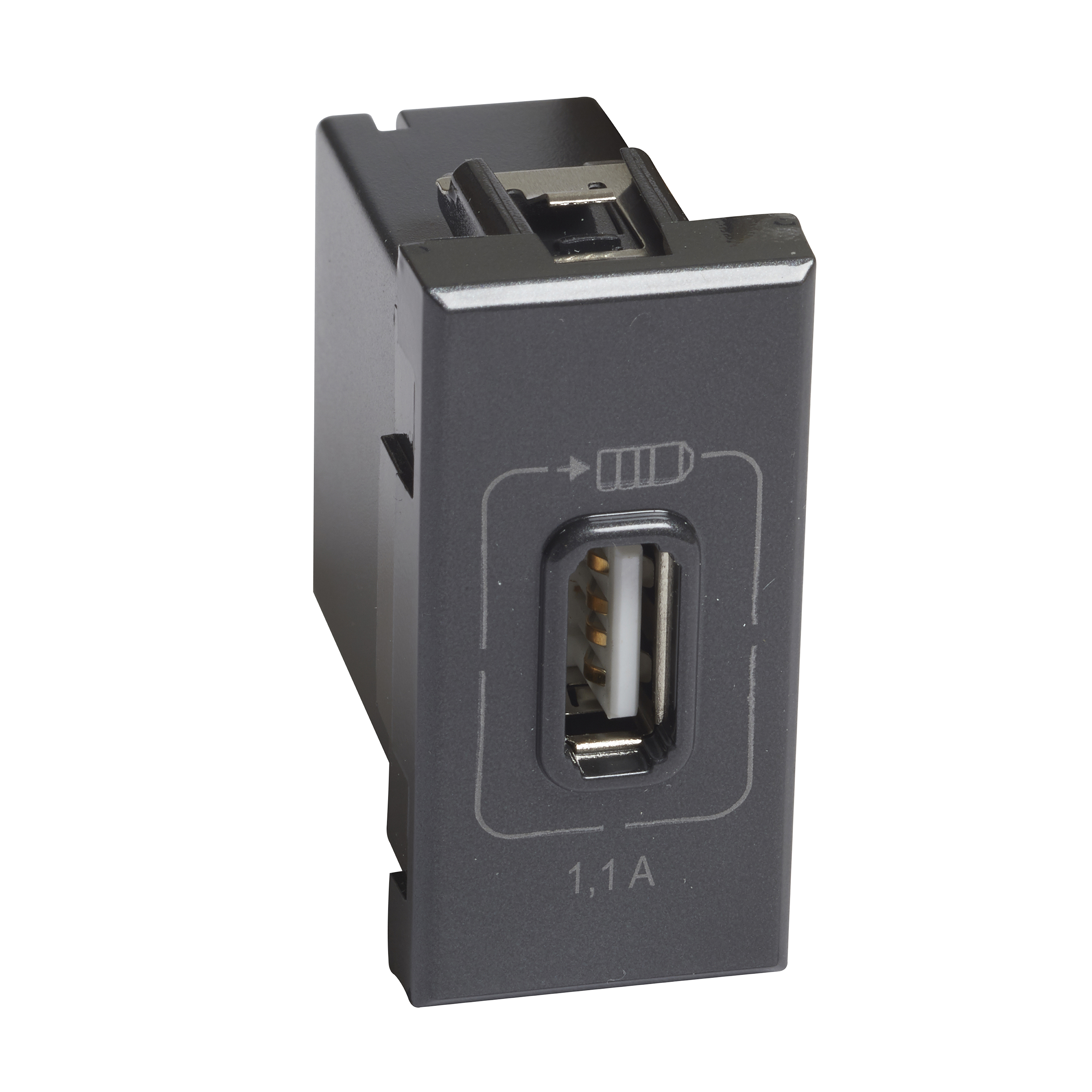 AXOLUTE - ŁADOWARKA 230V~ USB: 1,1A/5V= 1M ANTRACYT, Bticino