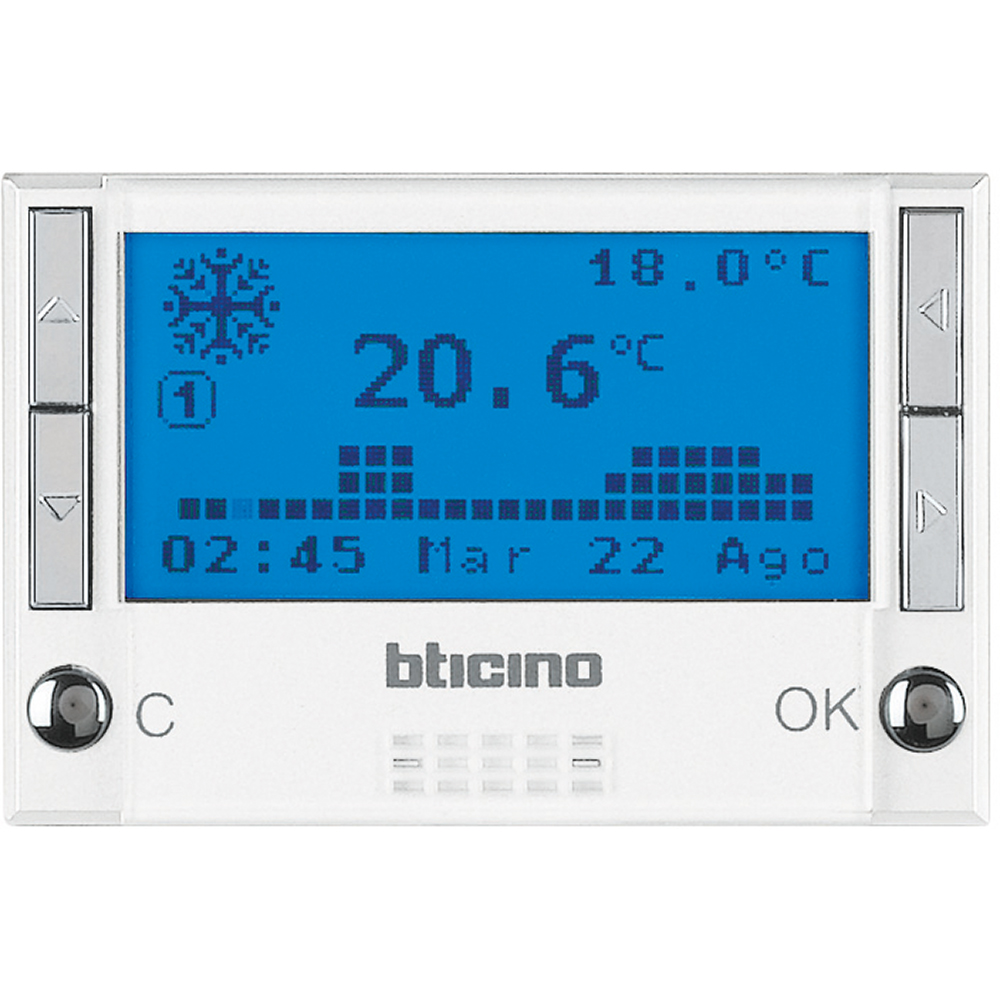 AXOLUTE - CHRONOTERMOSTAT 2X1,5V BIAŁY, Bticino