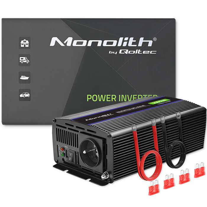 Qoltec Przetwornica napięcia Monolith 2000 MS Wave | 12V na 230V | 1000/2000W | USB