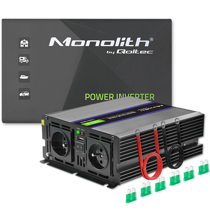 Qoltec Przetwornica napięcia Monolith 3000 MS Wave | 12V na 230V | 1500/3000W | USB