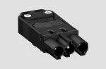 EPN1104 2P+T Screw flat plug connector Black A.A.G. Stucchi
