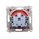 SIMON 55 WMDW-0011S2-122 Gniazdo wtyczkowe pojedyncze z uziemieniem i przesłonami (moduł) 16 A, 250 V~, szybkozłącza; Czerwony