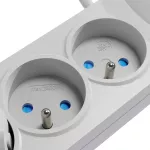 AX5/PRO/USB/5M/SZARY Listwa zasilająca z bezpiecznikiem i układem przeciwprzepięciowym professional, 5 gniazd, 2 porty USB, długość 5m, 10A, 230V, 2300W, szary