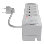 AX5/PRO/USB/5M/SZARY Listwa zasilająca z bezpiecznikiem i układem przeciwprzepięciowym professional, 5 gniazd, 2 porty USB, długość 5m, 10A, 230V, 2300W, szary