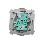 SIMON BASIC WMUW-00201M-J011 Gniazdo wtyczkowe podwójne bez uziemienia (moduł) z przesłonami torów prądowych, Σ16A, 250V~, zaciski śrubowe; stal inox