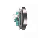 SIMON BASIC WMUW-00201M-J011 Gniazdo wtyczkowe podwójne bez uziemienia (moduł) z przesłonami torów prądowych, Σ16A, 250V~, zaciski śrubowe; stal inox