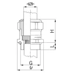 Dławnica mosiężna niklowana EMC easy Connect M40x1,5,zakres dławienia fi 24,0-33,0 mm, dł. gwintu 13