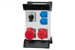 Rozdzielnica R-240 - gniazda 16A 5p, 32A 5p, 2x230V, L/P (32A), stelaż plastikowy IP44