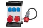 Rozdzielnica R-240 - gniazda 2x32A 5p, 3x230V, wtyczka 32A 5p, OPD 5x4mm2 /1,5m/ , stelaż plastikowy IP44