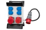 Rozdzielnica R-240 - gniazda 16A 5p, 32A 5p, 4x230V, wtyczka 16A 5p, OW 5x2,5mm2 /1,5m/ , stelaż plastikowy IP44