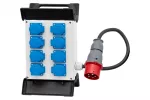 Rozdzielnica R-240 - gniazda 8x230V, wtyczka 16A 5p, OW 5x2,5mm2 /1,5m/ , stelaż plastikowy IP44