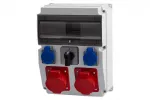 Rozdzielnica CAJA 12M - gniazda 2x16A 5p, 2x230V, 0/1 (32A) IP44