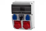 Rozdzielnica CAJA 12M - gniazda 2x32A 5p, 2x230V, L/P (32A) IP44