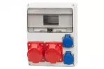 Rozdzielnica LAGO 11M - gniazda 2x16A 5p, 2x230V IP44