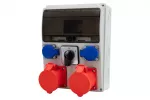 Rozdzielnica LAGO 11M - gniazda proste 2x16/5, 2x230V, L/P(32A) IP44