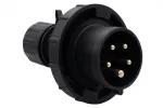 Wtyczka siłowa 16A 5p czarna IP67