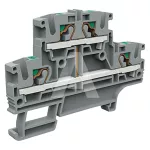 EFD.4/CI/GR Złącze push-in 4mm^2, 2-piętrowe z mostkiem wew. pionowym, szare
