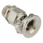 Dławnica mosiężna niklowana z zaciskiem śrubowym oraz trąbką PG9 fi6,0-10,5mm dł.gwintu 10mm