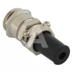 Dławnica mosiężna niklowana z zaciskiem śrubowym oraz odgiętką gumową M25x1,5 fi15,0-17,0mm dł.gwin