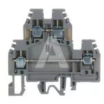 DAS.4/T/GR Złącze śrubowe 4mm^2, 2-piętrowe z LED + rezystor, szare