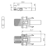 IS24111N Złącze solarne żeńskie SL4 na panel (4-6 mm2) 1500 VDC IP67 (opak. 10 szt.)