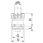 Dławnica mosiężna niklowana IP54 z zaciskiem śrubowym M25x1,5 fi15,0-17,0mm dł.gwintu 6mm