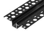 Profil aluminiowy do taśm LED, 2000 x 55 x 13 mm, wpuszczany w karton gips, czarny