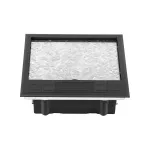 Puszka podłogowa na gniazda modułowe 6 x 45x45mm lub 12 x 22,5x45mm, pokrywa: materiał własny, czarna