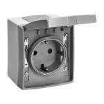 Gniazdo pojedyńcze 2P+Z Schuko AQUATIC PRO IP55, 16A, 230V AC, Szaro-Grafitowy