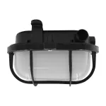 OVAL 7040T/P, oprawa oświetleniowa, 40W, E27, IP44, IK10, klosz poliwęglan matowy, podstawa polipropylen, siatka plastikowa, czarna