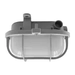 OVAL 7040T/P, oprawa oświetleniowa, 40W, E27, IP44, IK10, klosz poliwęglan matowy, podstawa polipropylen, siatka plastikowa, szara