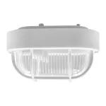 OVAL 7040 STYL, oprawa oświetleniowa, 40W, E27, IP44, IK10, klosz poliwęglan przeźroczysty, podstawa polipropylen, siatka plastikowa, szara