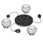 Waya 3P E27, lampa wisząca, max. 3x60W, czarna