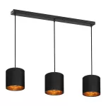 NEVA 3P E27, lampa wisząca, max. 3x60W, czarna, listwa