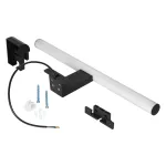 PEEGEL LED 6W, lampa nad lustro, 540lm, 4000K, dł.40 cm, tworzywo sztuczne+akryl, czarna