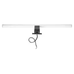 PEEGEL LED 9W, lampa nad lustro, 810lm, 4000K, dł. 60 cm, tworzywo sztuczne+akryl, czarna