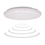 CERS LED 22W, plafon z mikrofalowym czujnikiem ruchu, 2000lm, IP65, 4000K, poliwęglan mleczny biały, funkcja przyciemnienia